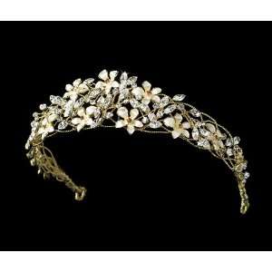  Exquisite Gold Floral Bridal Tiara HP 7329 Beauty