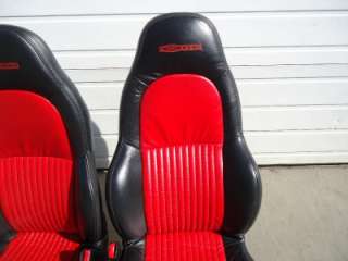 97   04 C5 Corvette Z06 Seats, Black With Red Inserts, NOT In Perfect 