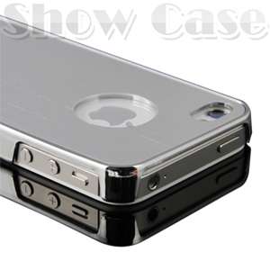 iPhone 4 4S Case Aluminum Silver iPhone4 iPhone4s Hard Cover + screen 