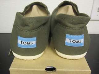 TOMS OLIVE CANVAS MENS CLASSICS Shoes sz 8 13 BNIB $70  
