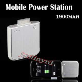 White 1900mAh Portable Battery Charger for iPhone 4G 3G  