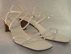 Bandolino Obex Sandal WHITE 2 1/2 High Heel Strappy Open Toe 7.5 NEW