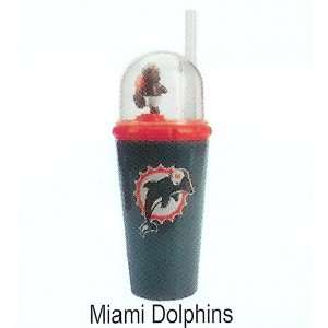  of 5 NFL Miami Dolphins Wind Up Mascot Drink Cups