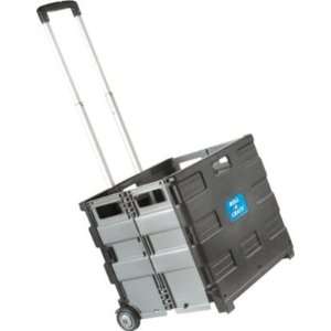  Folding Hand Crate on Wheels with a Telescoping Handle 