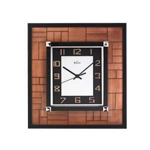 Bulova Corydon Square Wall Clock   Metallic Copper Finish   Rose Gold 
