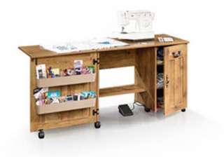 Mobile Folding Home Craft Sewing Machine Table Cabinet Furniture  FREE 