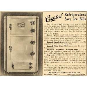  1910 Ad Crystal Refrigerators Reynolds Ice Vegetable 