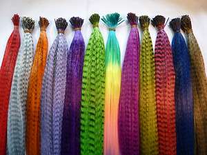 Grizzly FEATHER Hair EXTENSION 36 Long SYNTHETIC FEATHERS + 100 BEADS 