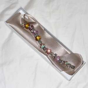 Womens Silver Beaded Charm Bracelet w/ 20 Beads   $150 Value   FREE 
