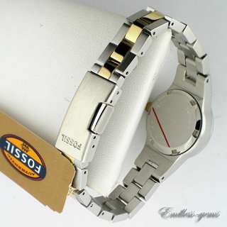 FOSSIL AUTHENTIC LADIES WATCH AM4193 STAINLESS STEEL CRYSTAL TWO TONE 