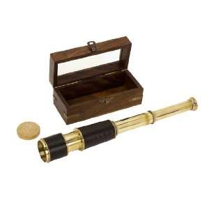 Distinctive Executive Brass Telescope in Glass and Wood Box 16 