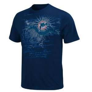  Miami Dolphins NFL Team Shine II Navy T Shirt Sports 