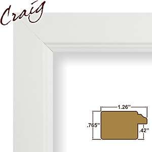 Picture Frame Smooth Satin White 1.26 Wide Complete New Frame 