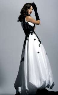 White/Black Evening DRESS bridal gown Prom ball dresses Formal gown 