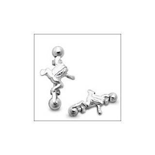 Jumping Frog Eyebrow Ring Body Piercing Jewelry by Eyebrows Silver