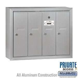  Vertical Mailbox   4 Doors   Aluminum   Surface Mounted   Private 