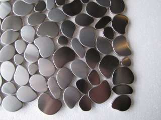 Stainless Steel Mosaic PEBBLE Tiles on Mesh kitchen bathroom  