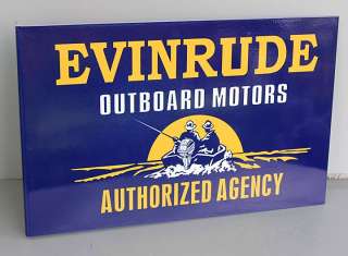 EVINRUDE OUTBOARD Authorized Agency FLANGE SIGN Boat Motor reissue 