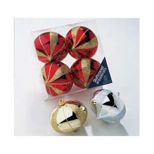  96 Shiny Red, Silver and Gold Shatterproof Christmas Onion 