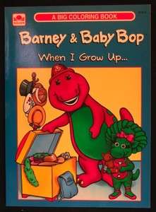 BARNEY & BABY BOP WHEN I GROW UP COLORING BOOK   UNUSED  