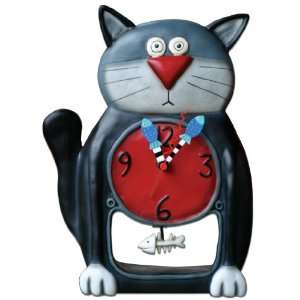    Black Kitty Pendulum Clock by Allen Designs