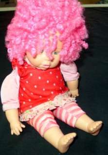 13 ZAPF Creation BABY BORN Strawberry outfit PINK HAIR curly  