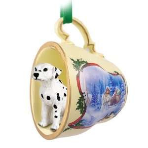 Dalmatian Christmas Ornament Sleigh Ride Tea Cup Pet 