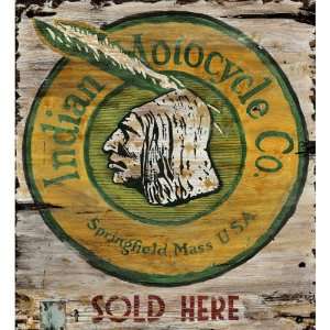  Indian Motorcycle Company Wood Sign Small Patio, Lawn 