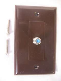 NEW Single F Type Coaxial CATV Wall Plate 1 Gang TV BROWN Cable HDTV 