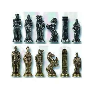 Hannibal Roman   Chessmen Solid Brass/Metal from Italy Gaming 