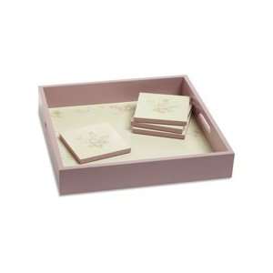  Pfaltzgraff Tea Rose Tray & Coaster Set