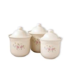 Tea Rose Sealed Canisters   Set of 3 
