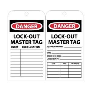   , Danger Lockout Master Tag, 6 x 3, Unrippable Vinyl, 25 per P