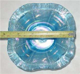 CONTEMPORY ICE BLUE CARNIVAL GLASS HOLLY PANEL WHIMSEY HAT  
