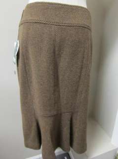 Lauren Ralph Lauren Brown Wool Tweed Pencil Skirt 6 NWT $179  