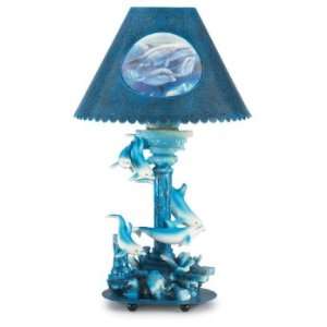  Dolphin Lamp with Metal Shade