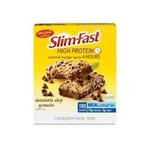 Slim Fast High Protein Meal Bar, Chocolate Chip Granola, 5 Count Boxes 