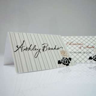 30ct WEDDING FAVOR PERSONALIZED PLACE CARDS WITH FOLD  