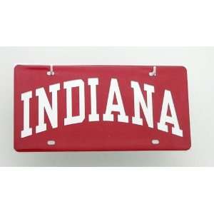  Indiana Hoosiers License Plate on Red Automotive