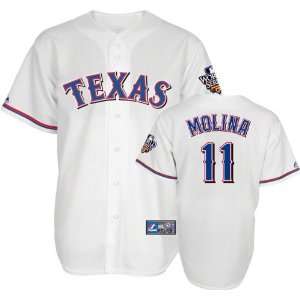 Bengie Molina Jersey Texas Rangers #11 Home Replica Jersey with 2010 
