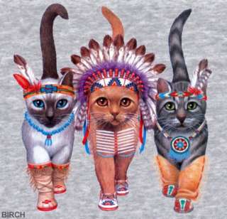   NEW ~ BEAUTIFUL CAT SWEATSHIRT ~ INDIAN CATS ~ SIZE S, M, L  