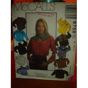  McCalls 6758 Western Shirts Pattern Size 6,8,10 Arts 