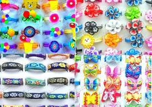Jewelry Wholesale lots charm cartoon polymer clay rings  