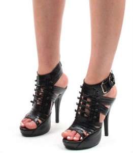 RUNWAY Lux Celebrity Bootie Platform Stiletto Sandals 9  