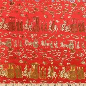  29 Wide Chinese Silk Brocade Parade Red Fabric By The 