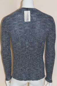 195 NWT Jhane Barnes Men V Neck Sweater Blue  Large  