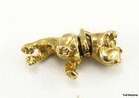 Moveable Head* DOG CHARM   14K GOLD Bulldog Pendant  