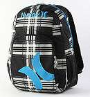 New Womens/Girls Hurley Smarty Blue Plaid Backpack School Bag/Purse