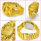 mens fashion jewelry lots 1pcs 18k full gold plated royal wristwatch 