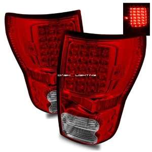  07 10 Toyota Tundra LED Tail Lights   Red Clear 